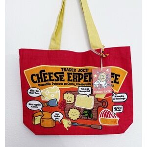 Cheese Experience Red Tote Bag with Yellow Handles